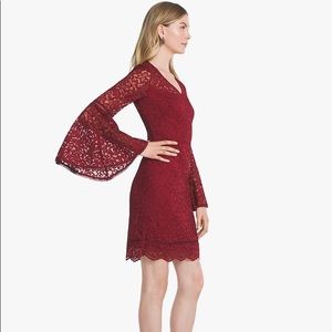 White House Black Market Dress, Red Lace, Size 12